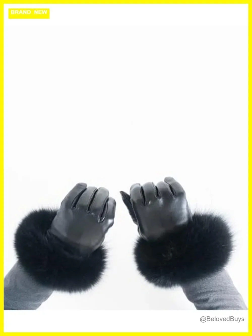 Real Fur Rabbit Fur Headband & Lambskin Leather Gloves Bundle – Convertible